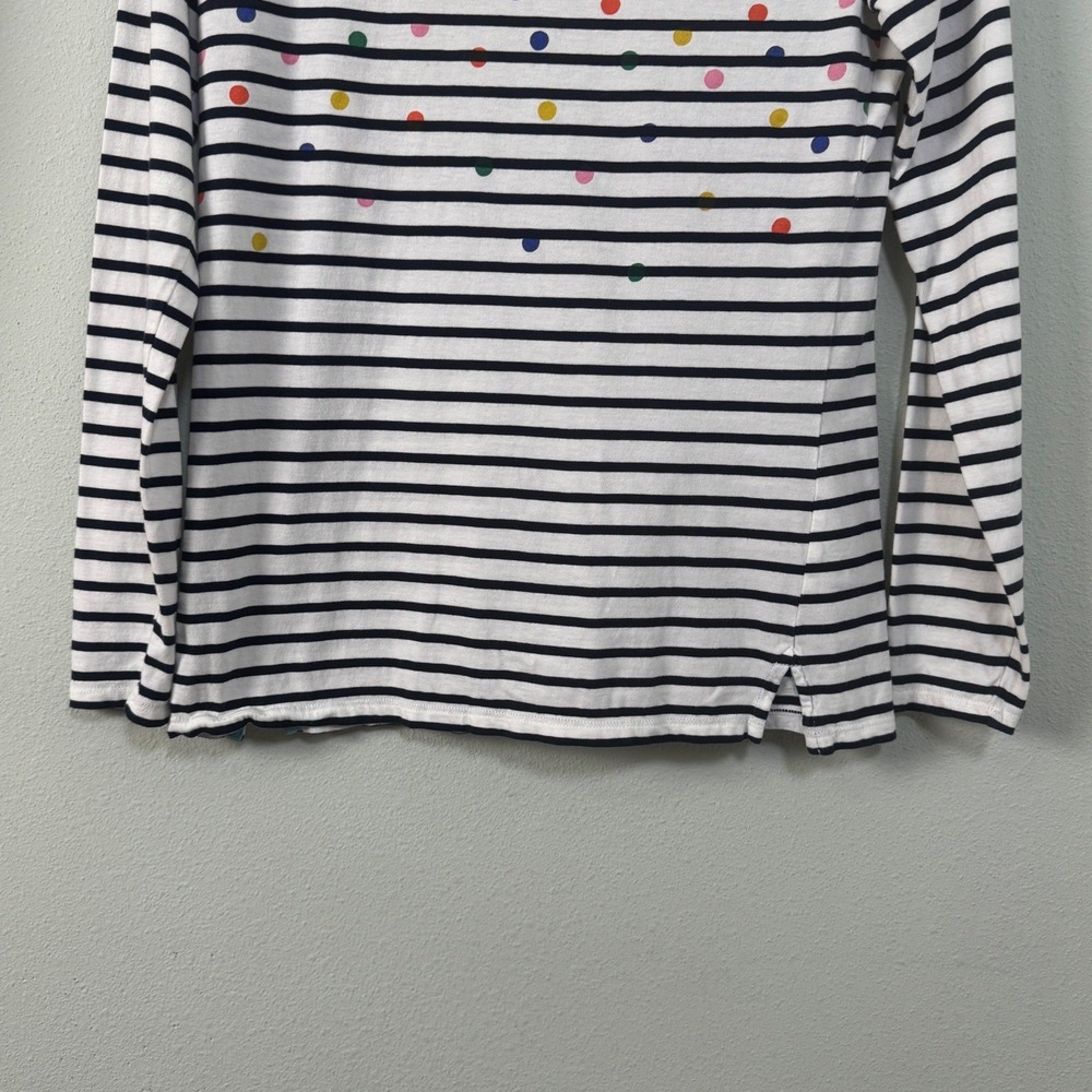 Boden Breton Stripe Polka Dot Cotton Long Sleeve Tee Colorful Preppy Size 8 / M - Picture 7 of 10